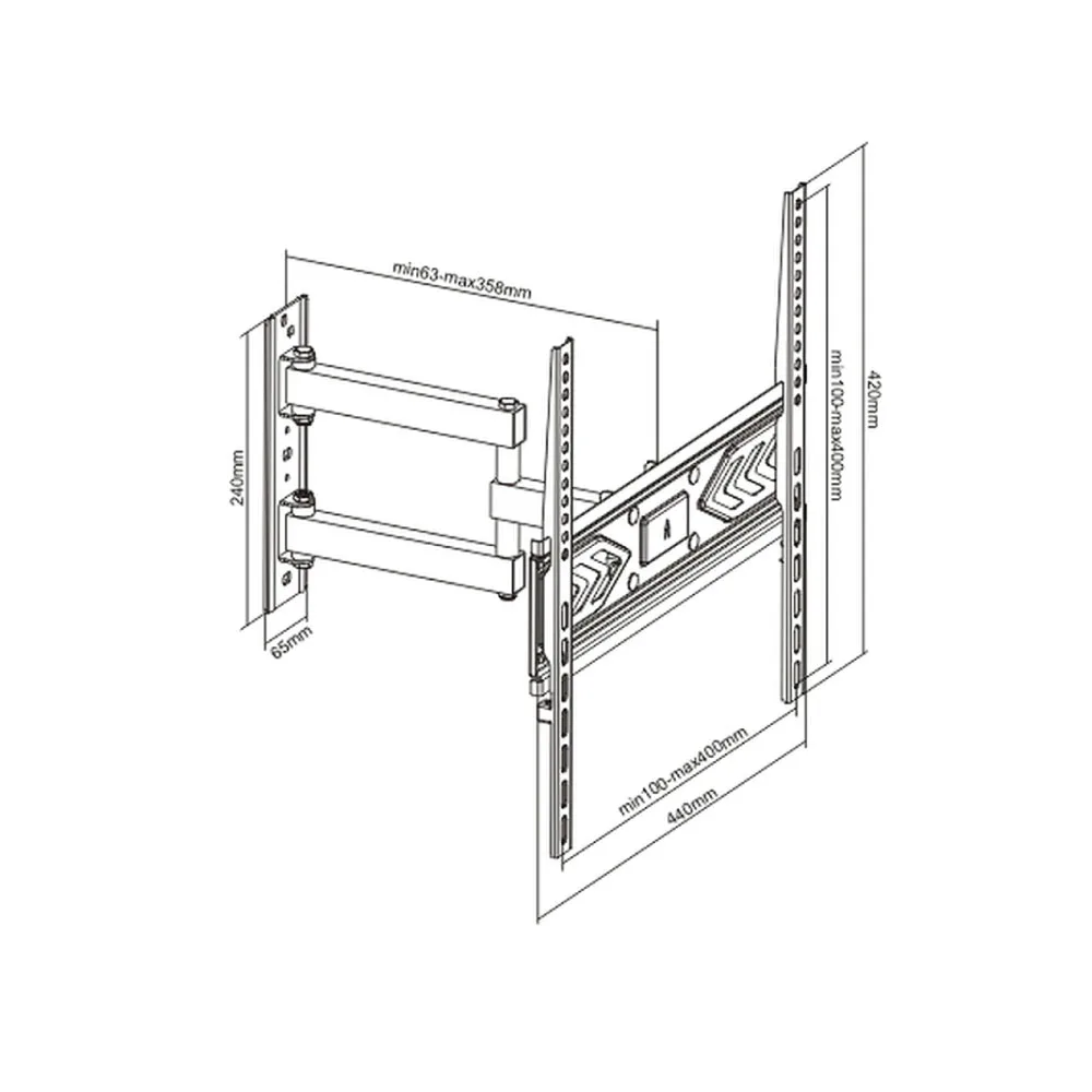 BEETEC TF-DB640 FULL MOTION TV WALL MOUNT - Image 4