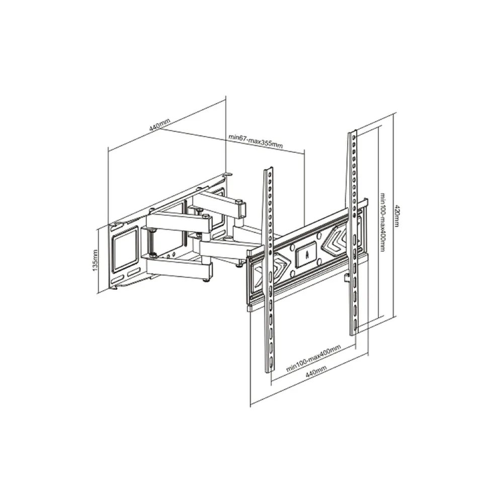BEETEC TF-LPA78-463 FULL MOTION TV WALL MOUNT - Image 4