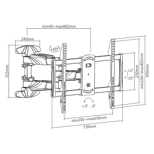 LPA50-466 FULL MOTION TV WALL MOUNT - Image 2