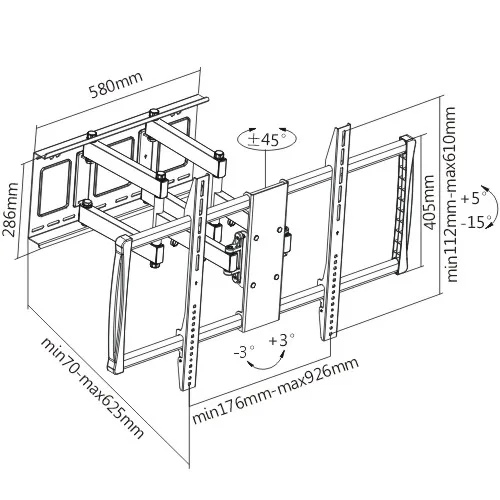 LPA37-696 FULL MOTION TV WALL MOUNT - Image 2