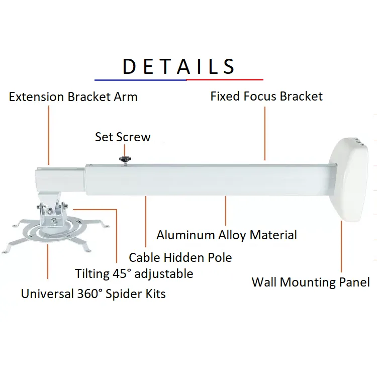 BEETEC TF-SM120W Short Throw Projector Wall Mount Bracket - Image 3