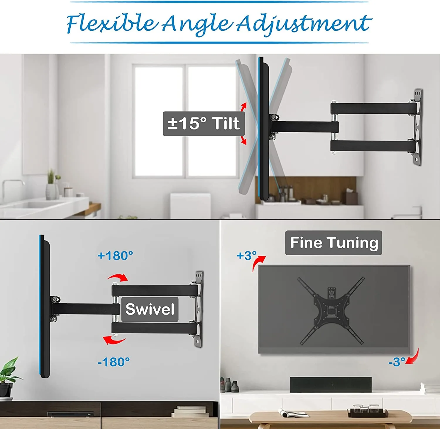 BEETEC TF-X400 FULL MOTION TV WALL MOUNT - Image 5