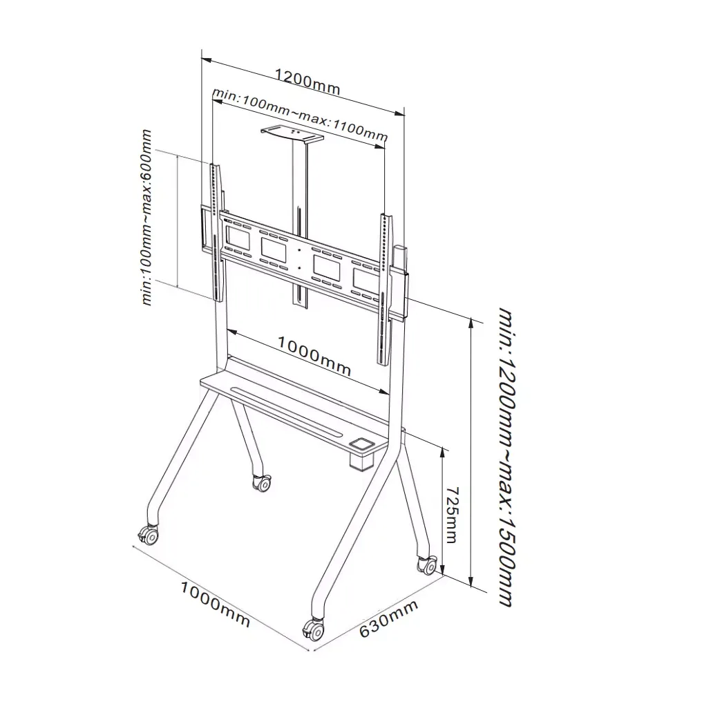 BEETEC TF-RG12B Mobile TV Cart - Image 5