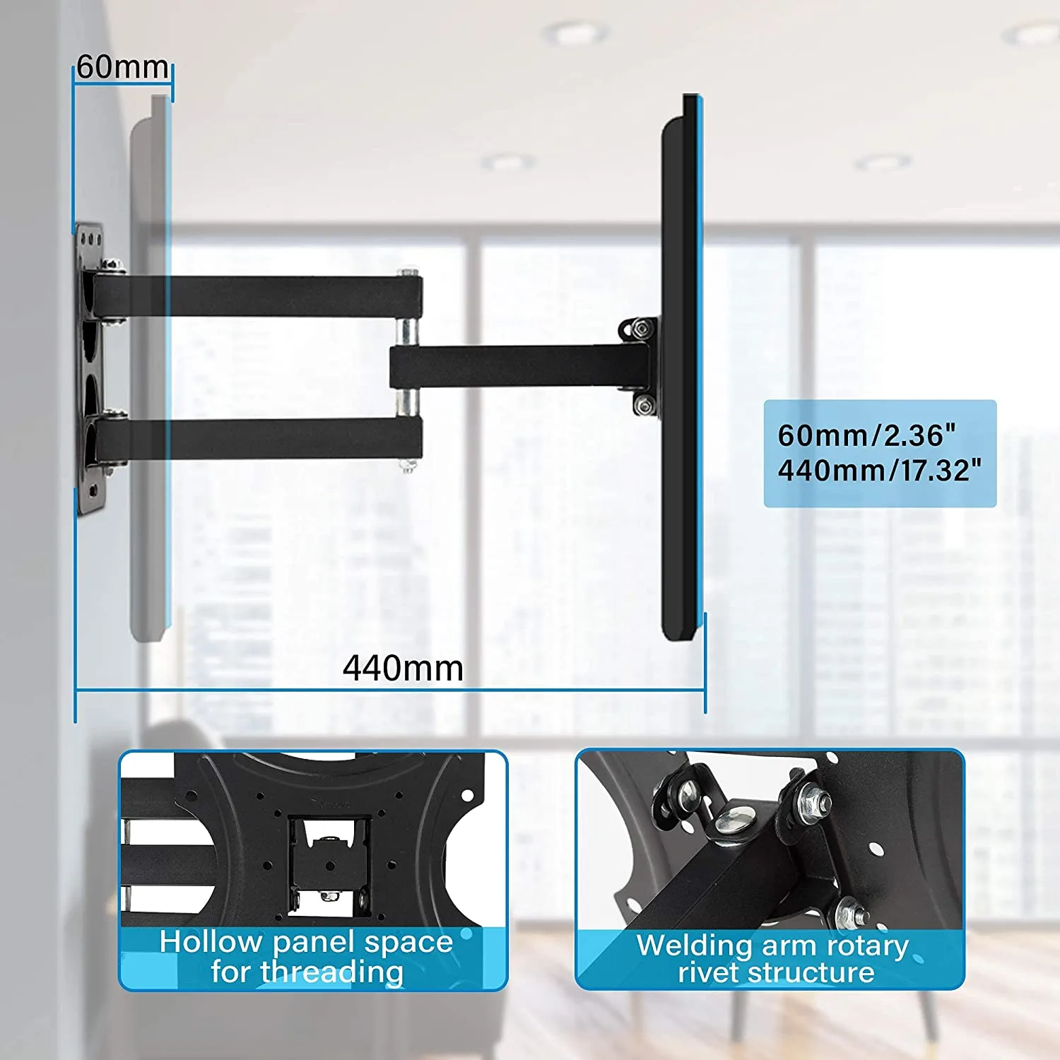 BEETEC TF-X400 FULL MOTION TV WALL MOUNT - Image 6