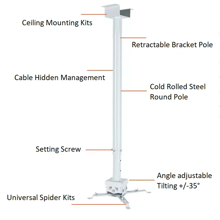 BEETEC TF-PM100-W PROJECTOR CEILING MOUNT - Image 8