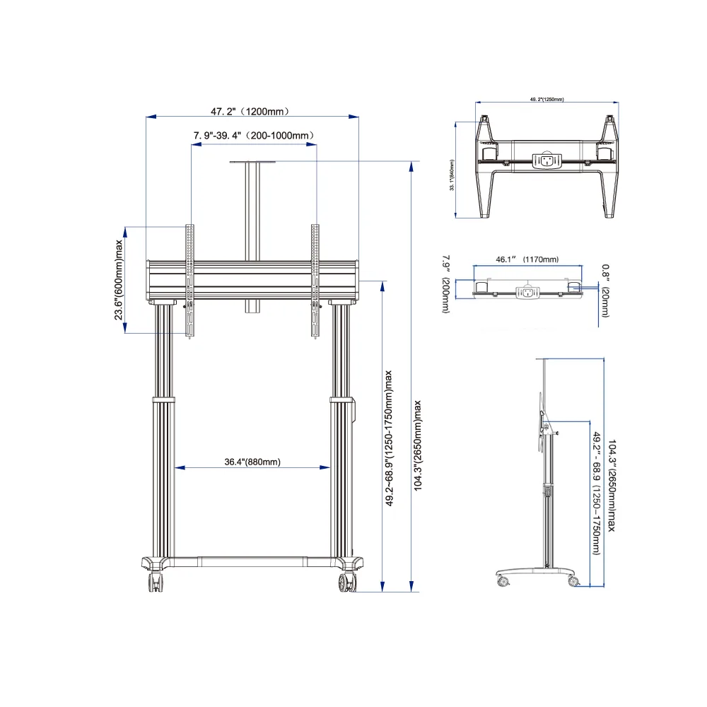 NB-T100 Motorized TV Cart - Image 5