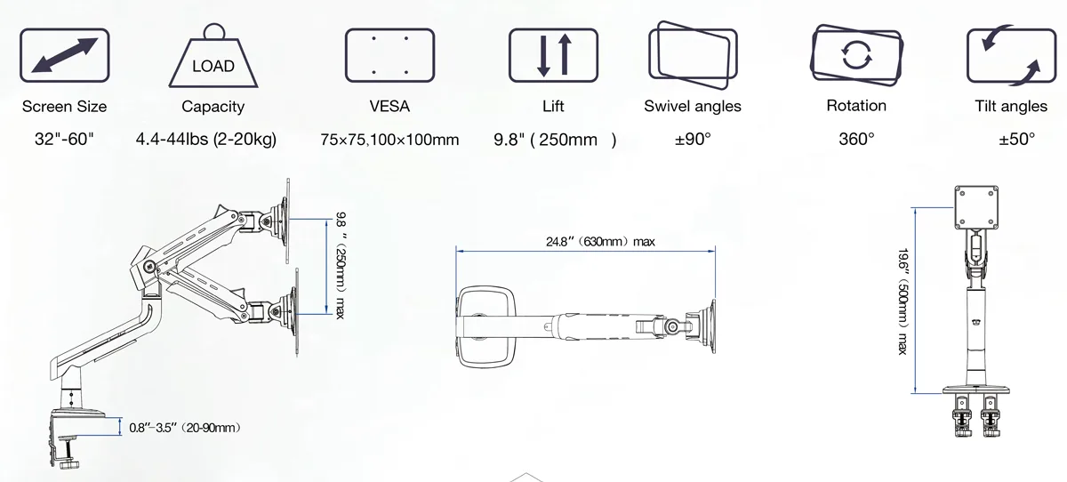 NB G60 Gaming Monitor Arm - Image 3