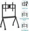 BEETEC FD580 Heavy Duty TV Trolley Stand - Image 11